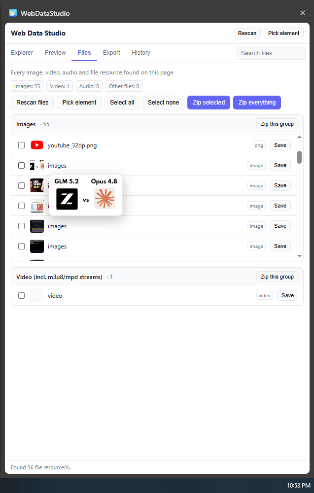 Files — resource extractor